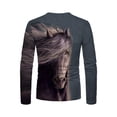 thumbnail image 4 of Tejiojio Spring Mens Essential Tops on Super Soft Cotton Performance Horse Retro 3D Printing Round Neck Long-sleeved Men's Spring And Autumn T-shirt, 4 of 7