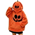 thumbnail image 2 of Orange Halloween Pumpkin Onesie Pajamas Polyester 2026 3D Print Hooded Zip up Jumpsuit Stretchy Pajamas Unisex Scary Party Costume L, 2 of 5
