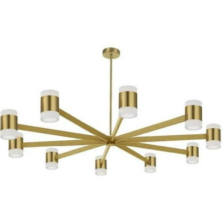 

Dainolite WLS-48140LEDC-AGB 140W Chandelier Aged Brass with Frosted Acrylic Diffuser