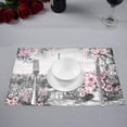 thumbnail image 2 of MKHERT Summer Paris City Landscape Eiffel Tower and Roses Painting Placemats Table Mats for Dining Room Kitchen Table Decoration 12x18 inch,Set of 6, 2 of 4