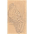 thumbnail image 2 of Charles Samuel Keene 10x14 Gold Ornate Wood Frame and Double Matted Museum Art Print Titled - Seated Man, 2 of 4