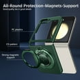 thumbnail image 4 of for Samsung Galaxy Z Flip 3 5G Phone Case, Magnetic 360 Rotating Ring Kickstand Frosted Hard PC Case with Wireless Charging Compatibility for Samsung Galaxy Z Flip 3 5G, Darkgreen, 4 of 11