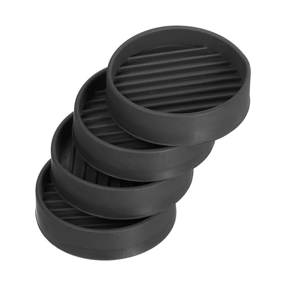 Chair Leg Floor Protectors, 4 Pack 2" - Rubber Round Non-Slip Furniture Pads for Hardwood Floors, Couch (Black)