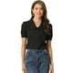 thumbnail image 1 of Blusa retro vintage Allegra K con cuello Peter Pan para mujer Negro S, 1 of 5