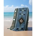 thumbnail image 4 of Blue Southwest Beach Towels Oversized Super Absorbent, Farmhouse Boho Aztec Abstract Geometric Lightweight Bath Towel Quick Dry Sets For Bathroom/Pool/Rv Camping/Beach Play/Gym Room/Picnic 31"x62", 4 of 8