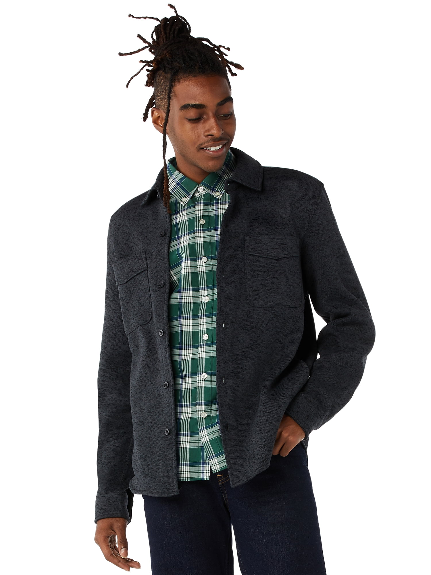 mwl re sourced sweater fleece shirt jacket