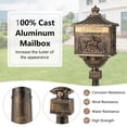 thumbnail image 5 of Retro Cast Aluminum Mailbox Security Postal Letter Box with Baffle Door-Bronze, 5 of 5