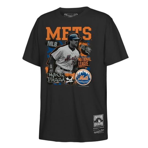 Youth Mitchell & Ness Mike Piazza Black New York Mets Cooperstown Star Moment T-Shirt