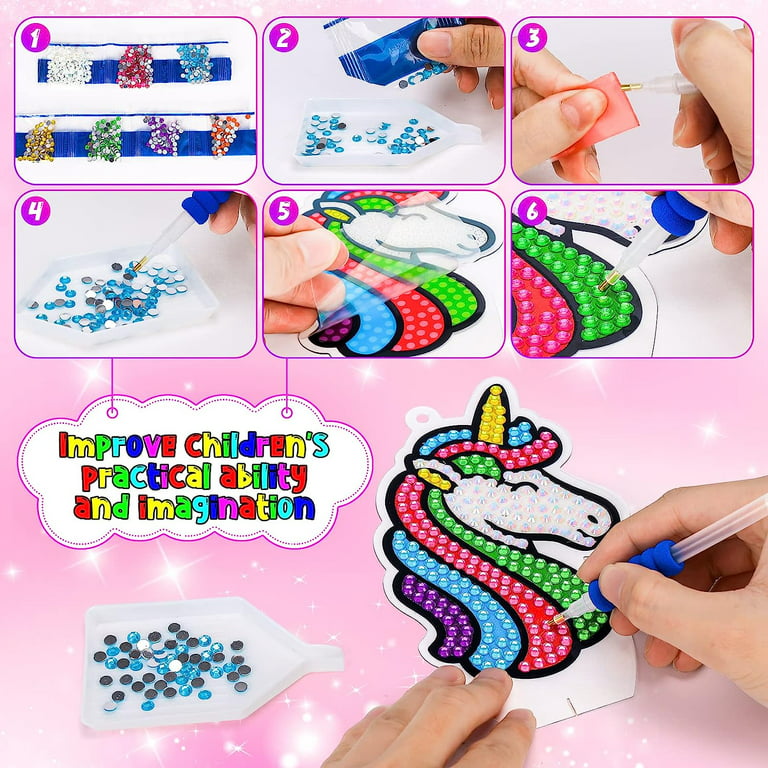 Dream Fun Art and Craft for Girl Age 4-12 Girl Craft Age 10 12 Diamond  Painting Kit for Kids Age 6-8 DIY Gem Keychain for Girl Color Stickers  Keychain