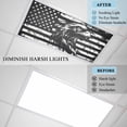 thumbnail image 4 of American Flag Fluorescent Light Covers, Black US Flag Eagle Magnetic Light Covers for Ceiling Lights, Fluorescent Ceiling Shade Filters for Classroom Bedroom Office 4x2Ft x 1PCS, 4 of 8