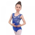 thumbnail image 2 of Little Girls One-Piece Gymnastics Leotards, Big Girls Sleeveless Dancewear, Toddler Sparkly Dance Tumbling Unitard, Size 3-14 Years, 2 of 2