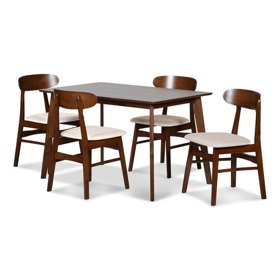 New Classic Furniture Morocco 5-Piece Mid-Century Wood Dining Set in Natural