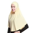 thumbnail image 4 of Women's Solid Color 80cm Long Head Scarf, Stretchy Pull On Hijab, Soft Cotton Blend Cover for Ramadan, Prayer, Everyday Wear Beige, 4 of 7