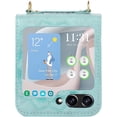 thumbnail image 5 of Compatible with Samsung Galaxy Z Flip 5 5G Case Blue,Mandala Flower Pattern Women Phone Case Premium PU Leather Slim Case with Removable Neck Lanyard Strap, 5 of 12