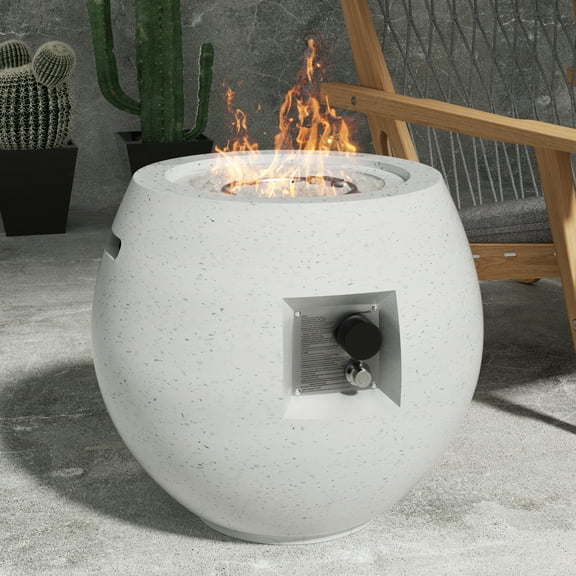 Durable Terrazzo Fire Pit Table – Sleek Propane-Powered Outdoor Heater with Adjustable Flame