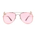 thumbnail image 1 of Kids Size Girls Butterfly Metal Jewel Pin Aviator Sunglasses Gold - Pink, 1 of 4