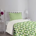 thumbnail image 3 of Ambesonne Green Quilted Bedspread Set 2 Pcs, Circles of Various Tones, Twin Size, Green Cream, 3 of 5