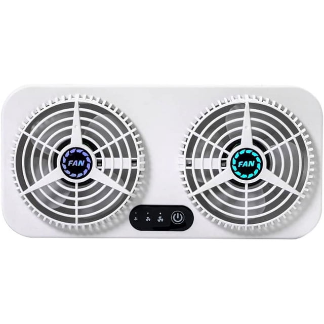 Extractor de ventana de doble propósito para automóvil, hogar, ventilación, desodorización, purificación de aire, ventilador de enfriamiento con velocidad de viento ajustable, blanco