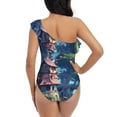 thumbnail image 5 of Goofa Fantasy Treehouse Planet Scene Pattern Women's One Piece Swimsuits Tummy Control Bathing Suits Asymmetric One Shoulder Swimwear-Medium, 5 of 6