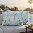 thumbnail image 2 of Outdoor Pillow Cover Starfish Set of 2 Waterproof Throw Pillowcases Blue Ocean Marine Life Decorative Patio Furniture Pillows for Couch Garden Indoor & Outdoor Use, 2 of 9