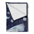 thumbnail image 2 of Zodiac Soft Flannel Fleece Throw Blanket, Space Image with Whales of Universe Theme Planetary Angles Print, Cozy Plush for Indoor and Outdoor Use, 50" x 70", Blue Grey, by Ambesonne, 2 of 5