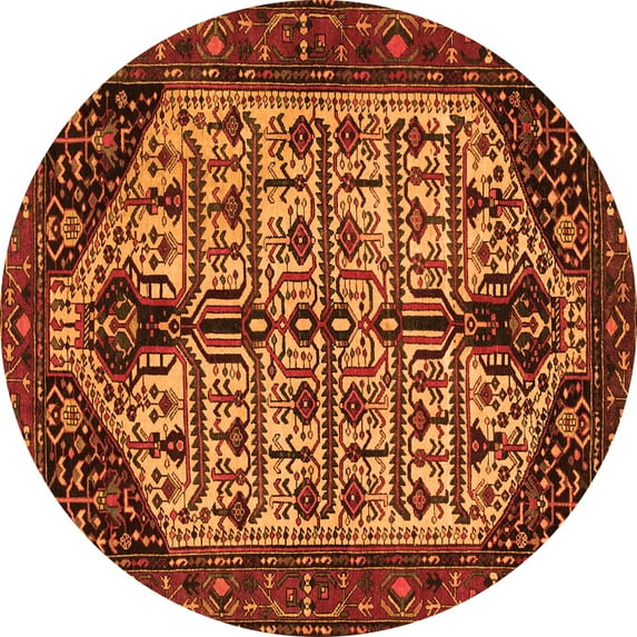 Ahgly Company Indoor Round Persian Orange Traditional Area Rugs, 6' Round