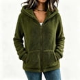 thumbnail image 2 of Tqcoqu Women's Sherpa Hooded Jacket, Full Zip Long Sleeve Fall Fleece Coat, Solid Color Winter Fuzzy Teddy Coats,Women's,Size S-XXL, 2 of 7