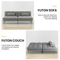 thumbnail image 2 of COMHOMA Futon Sofa Bed Modern Fabric Folding Futon Set Adjustable Recliner Sleeper Sofa Bed,Gray, 2 of 7