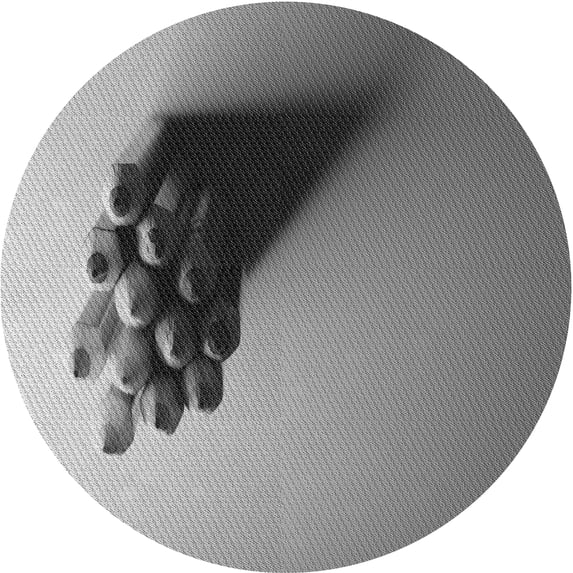 Ahgly Company Indoor Round Patterned Silver Gray Novelty Area Rugs, 3' Round