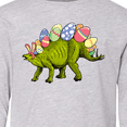 thumbnail image 4 of Inktastic Easter Bunny Stegosaurus with Eggs and Pink Ears Long Sleeve Youth T-Shirt, 4 of 5