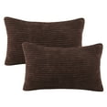 thumbnail image 6 of Phantoscope Pillow Covers Set of 2, 12x20 inch, Corduroy Velvet, Dark Brown, Decorative Couch Cushion Covers, 6 of 6