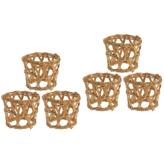6 Pcs  Straw Weaving Cup Sleeves Glass Cup Anti-scald Covers Cup Protective Cover