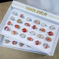 thumbnail image 3 of HOOUN Wholesale Mixed Red Agate Lots 100pcs Charm Natural Stone Silver P Lady's Rings, 3 of 5