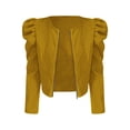 thumbnail image 4 of Liquidation de Chemises pour Femmes Chemises pour Femmes en Mélange Couleur Unie Col Rond Fermeture Éclair Veste Bouffante à Manches Longues pour Femmes, 4 of 4