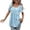 Sky Blue, variant on NinXxx Women‘s Square Neck Short Sleeve Blouse Casual Loose Fit Top Black XL