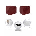 thumbnail image 2 of Vintage Dark Red Toaster Cover 4 Slice, Farmhouse Retro Solid Color Linen Texture Dustproof Bread Machine Oven Cover with Storage Pockets, Fits Most Kitchen Toasters Protector, 2 of 5