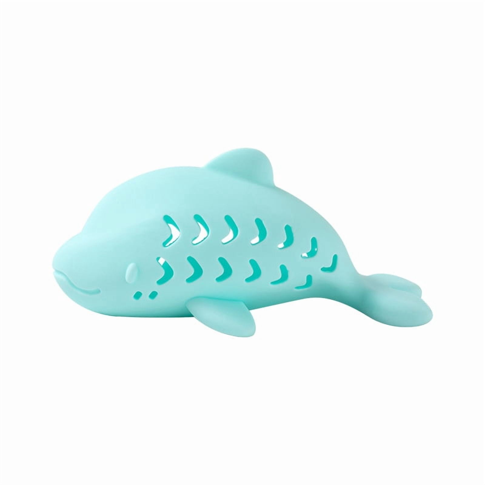 Cat Food Dispensing Durable Chew Toy Silicone Cute Fish Pet Toy Self-Entertainment Teasing Cat Teething Toy, 3 Gray