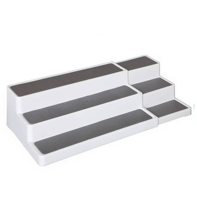 Estante expandible para especias de 3 niveles, antideslizante, organizador de encimera o alacena Happyware Plegable
