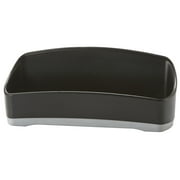 Storex Iceland-series Plastic Business Card Holder with Rubber-grip Base, Fits 3.5 x 2 inch Paper, Black and Gray, 6-Pack