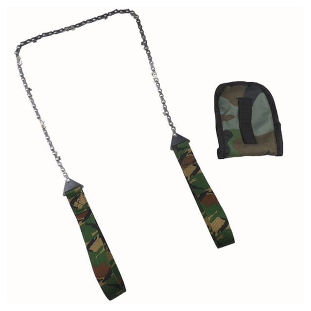 Sierra portátil de bolsillo para exteriores con cremallera, 11/33 dientes, 24 pulgadas, motosierra de supervivencia para acampar, herramienta de sierra de alambre para registro de jardín