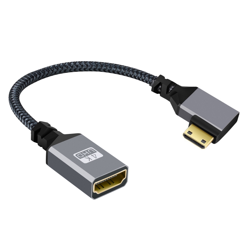 FVH 4K TypeC MINI HDMI 1.4 Male 90 Degree Right Angled to HDMI Female