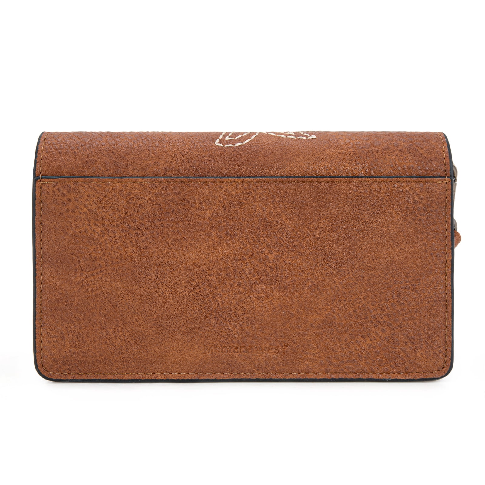 Montana West Women's Small Crossbody Purse Stylish Western Designer Clutch with Chain Strap Versatile Handbag, Stitch-Brown