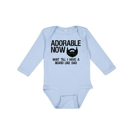 

Inktastic Adorable Now...Wait Till I Have a Beard Like Dad Gift Baby Boy Long Sleeve Bodysuit