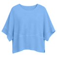 thumbnail image 4 of Endives Women's Short Sleeve T-shirt Solid Color Bell Sleeve T Shirt Summer Top Casual Crewneck Half Sleeve Tee Loose Basic Top T Shirts for Women M, 4 of 5