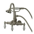 thumbnail image 3 of Kingston Brass Vintage Triple Handle Wall Mount Clawfoot Tub Faucet with Hand Shower, 3 of 4