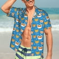 thumbnail image 7 of Sikiie Corgi Dog Face Print Men's Hawaiian Shirt, Summer Beach Button Pocket Short Sleeve T-Shirt,, 7 of 7