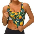 thumbnail image 4 of Xecao Fresh Orange for Sports Bra with Removable Pads, Crop Tank Top Design, Women's Longline Sports Bra - Non-Wired - X-Large, 4 of 9