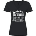 thumbnail image 3 of Inktastic Dear Santa, My Sister Did It Funny Christmas Women's V-Neck T-Shirt, 3 of 5