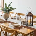 thumbnail image 6 of Boho Brown Leather Texture Round 13 Inch Placemats Set of 4, Modern Black Striped HeatResistant Non Slip Place Mats for Dining Table, Wipeable Braided Kitchen Table Mats for Housewarming, 6 of 9