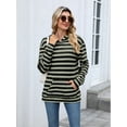 thumbnail image 2 of TEMOFON Women's Hoodies with Pockets Long Sleeve Pullover Sweatshirts Casual Fall Winter Striped Hoodie Tops, 2 of 7
